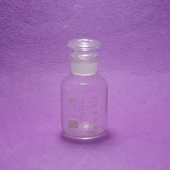

125mL Reagent Bottle, Wide Mouth, with Ground Stopper and Scale,lab Glassware