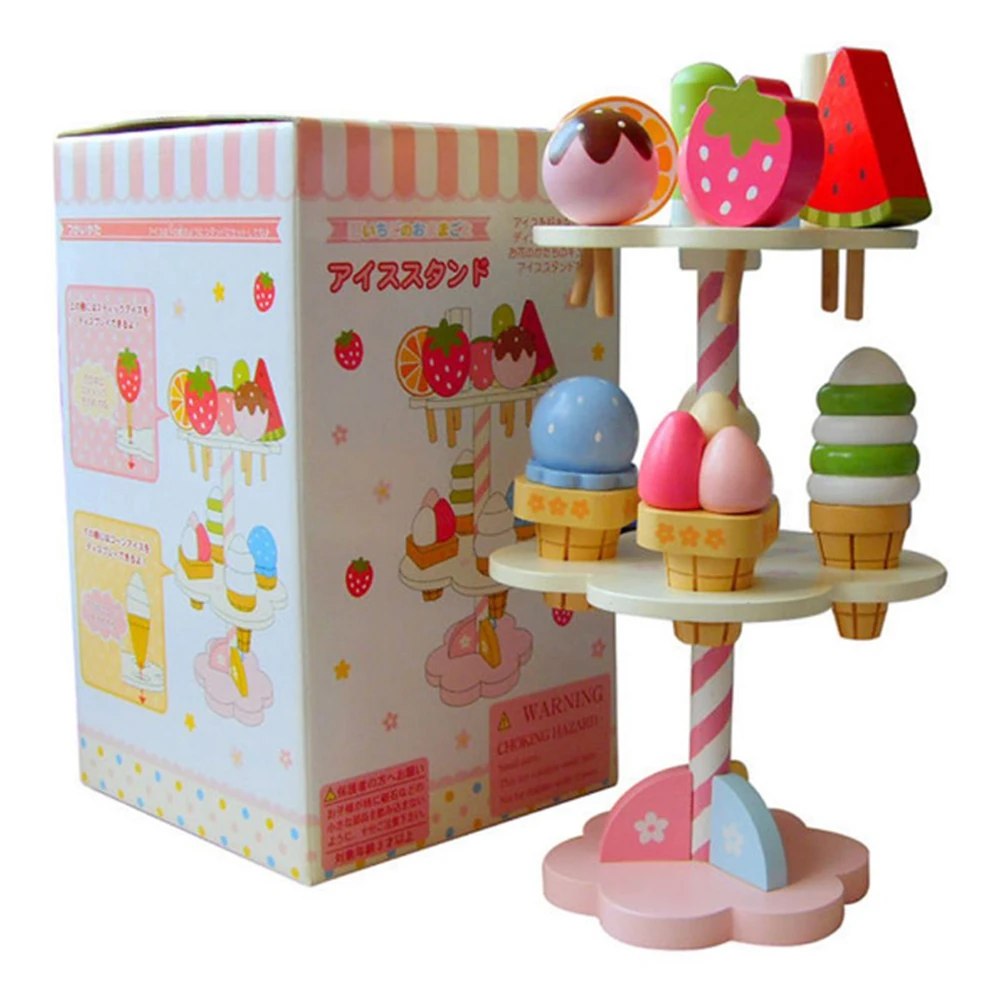 Baby Toys Simulation Ice Cream Wooden Toys Set Pretend Play