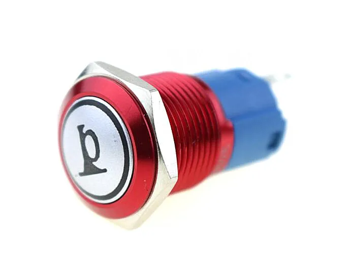 16 мм металлический кнопочный переключатель автомобильный звуковой сигнал светодиодный переключатель красный, зеленый, желтый, синий и белый
