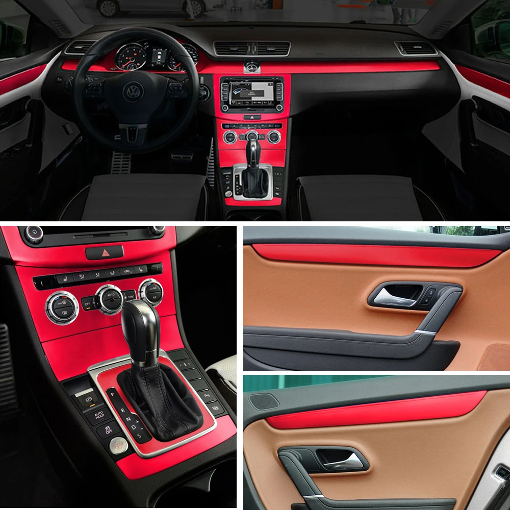 Car-Styling 3D/5D Carbon Fiber Car Interior Center Console Color Change Molding Sticker Decals For Volkswagen VW CC/Passat B7