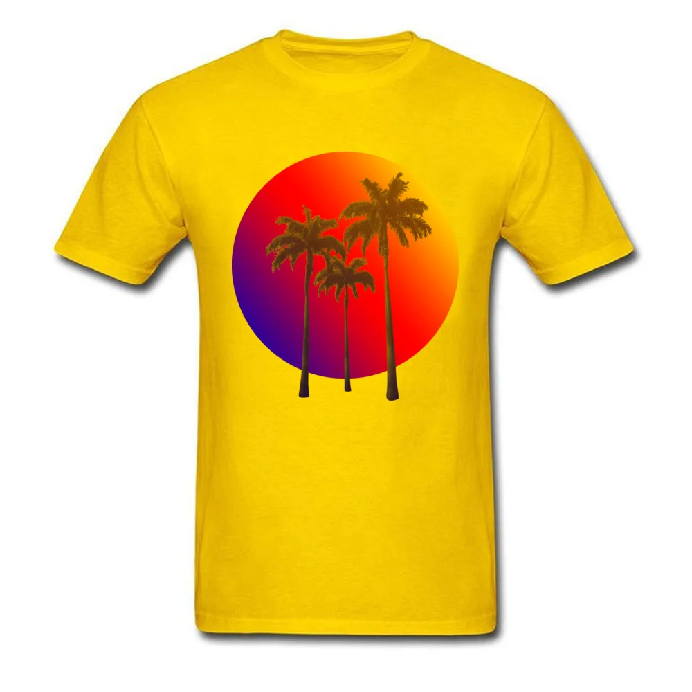 TROPICAL ISLAND Birthday Tops & Tees Short Sleeve for Men Pure Cotton Father Day Crew Neck T-Shirt Geek Clothing Shirt Hot Sale TROPICAL ISLAND yellow