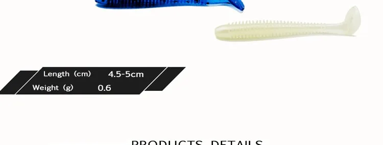 Pesca Artificial Lure 20-100pcs 0.6g4.5-5cm for Shad UL Fishing Worm Swimbait Jig Head Soft Lure Fly Fishing Bait Fishing Lure (2)