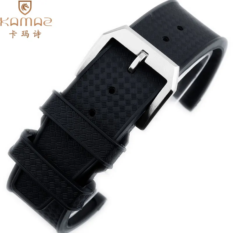 Rubber Watch Strap Semi curved High quality stainless steel 22mm