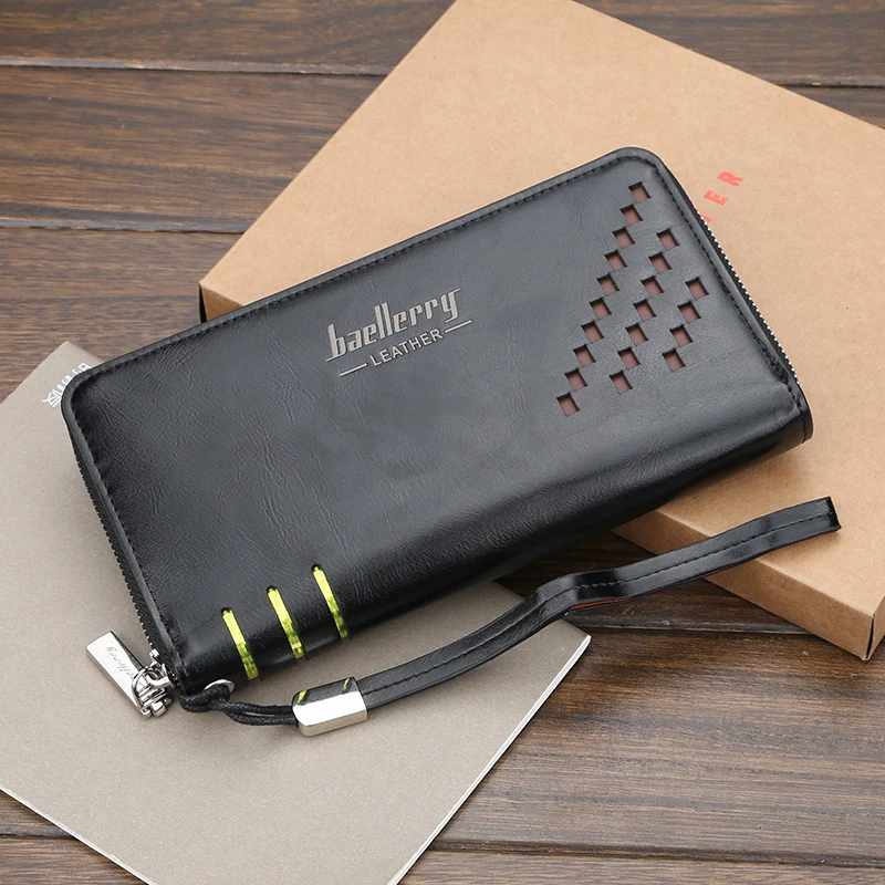 

Men Long Wallet Fashion Card Holder With Coin Pocket Purse Male Clutch Money Bag Zipper Wallets Pocket Carteira Masculina 2019