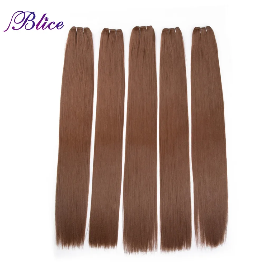 

Blice Synthetic Hair Extensions 5 Pieces/Lot 26 Inch #30 Yaki Straight Hair Weaving Long Length 100g/Piece All Colors Available