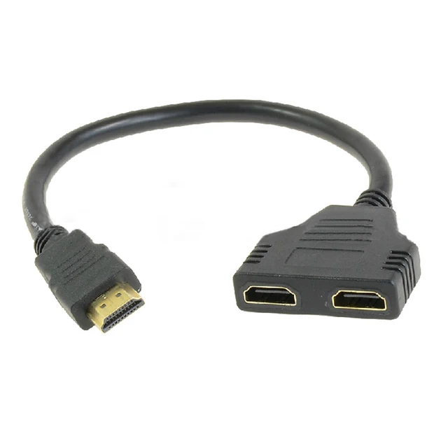 Larryjoe New Arrival Cable HDMI Splitter Cable 1 Male To Dual HDMI 2 Female Y Splitter Adapter in HDMI HD LED LCD TV 30cm