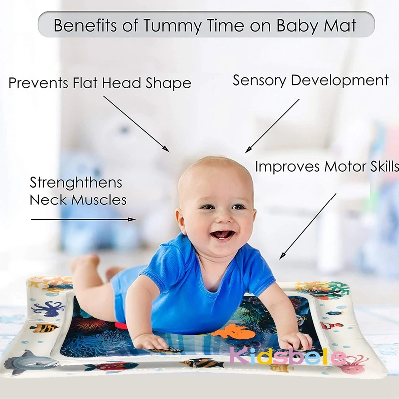 Baby Water Play Tummy Time Playmat For Newborns Infant Toddler Fun Activity Inflatable Toy