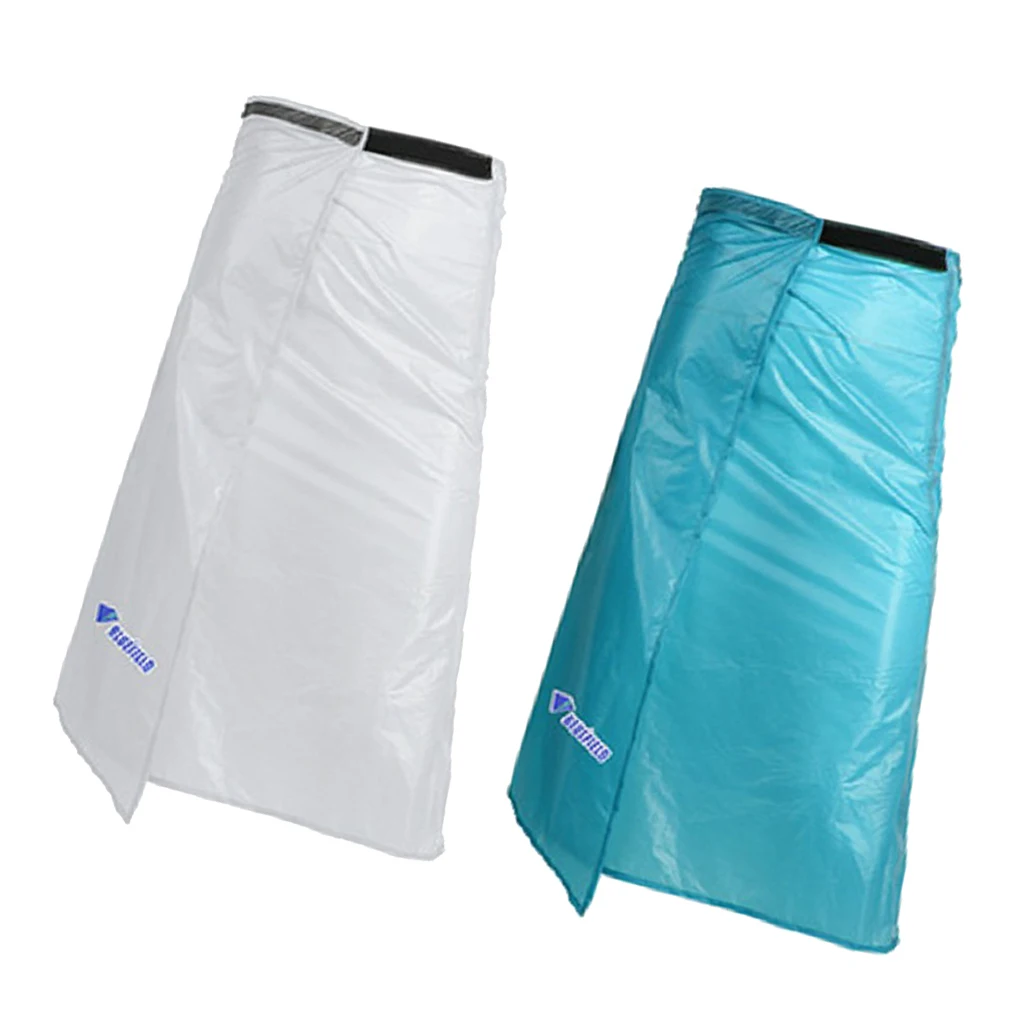 1 Pcs Rainwear Poncho Rain Cover Apron Pants Waterproof Skirt with Carry Pouch Adjust Waist 60-100cm Blue White