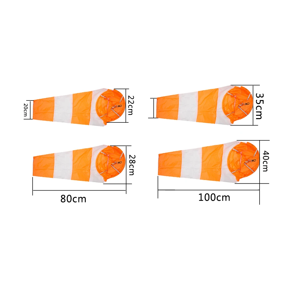 Детская одежда на рост 80, 100/150 см ветрового стекла рип-стоп измерения скорости ветра носок мешок Водонепроницаемый шкала аэропорт Windsocks ветра лопасти оранжевого и белого цвета