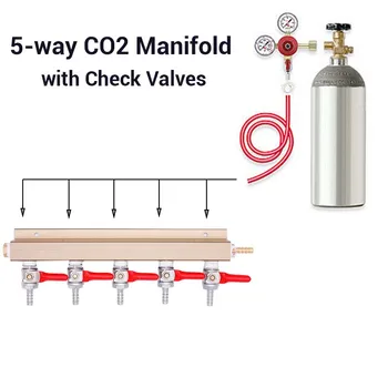 5 双方向空気分配 CO2 スプリッタガスマニホールド 1/4 