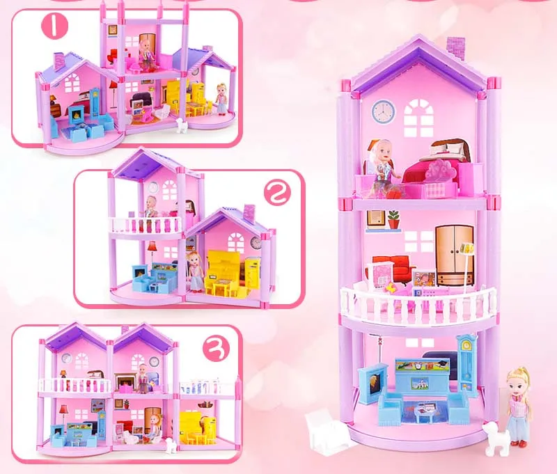 Pаспродажа Кукольный домик ручной работы замок DIY домик игрушка миниатюрный кукольный домик подарки на день рождения развивающие игрушки кукла вилла ...