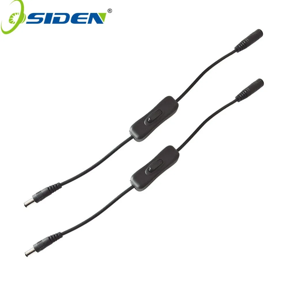 

30cm LED Strip Switch Connector Cable With 2.1x5.5mm DC Connector White Black Color For Power Supply on/off control