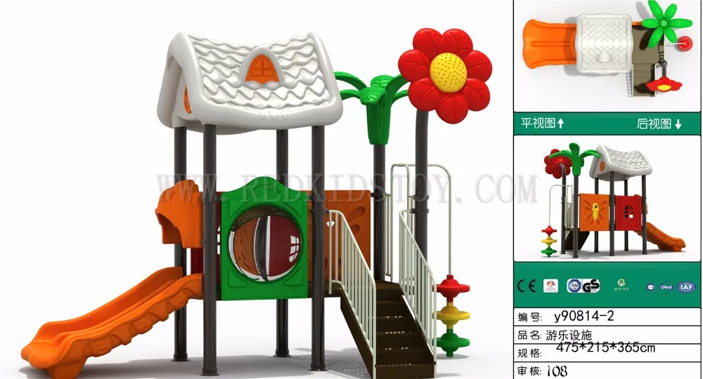 

Exported to USA Kindergarten Slide TUV Approved Children Playground 20 Years' Manufacturer Door to Door Service Y90814-2