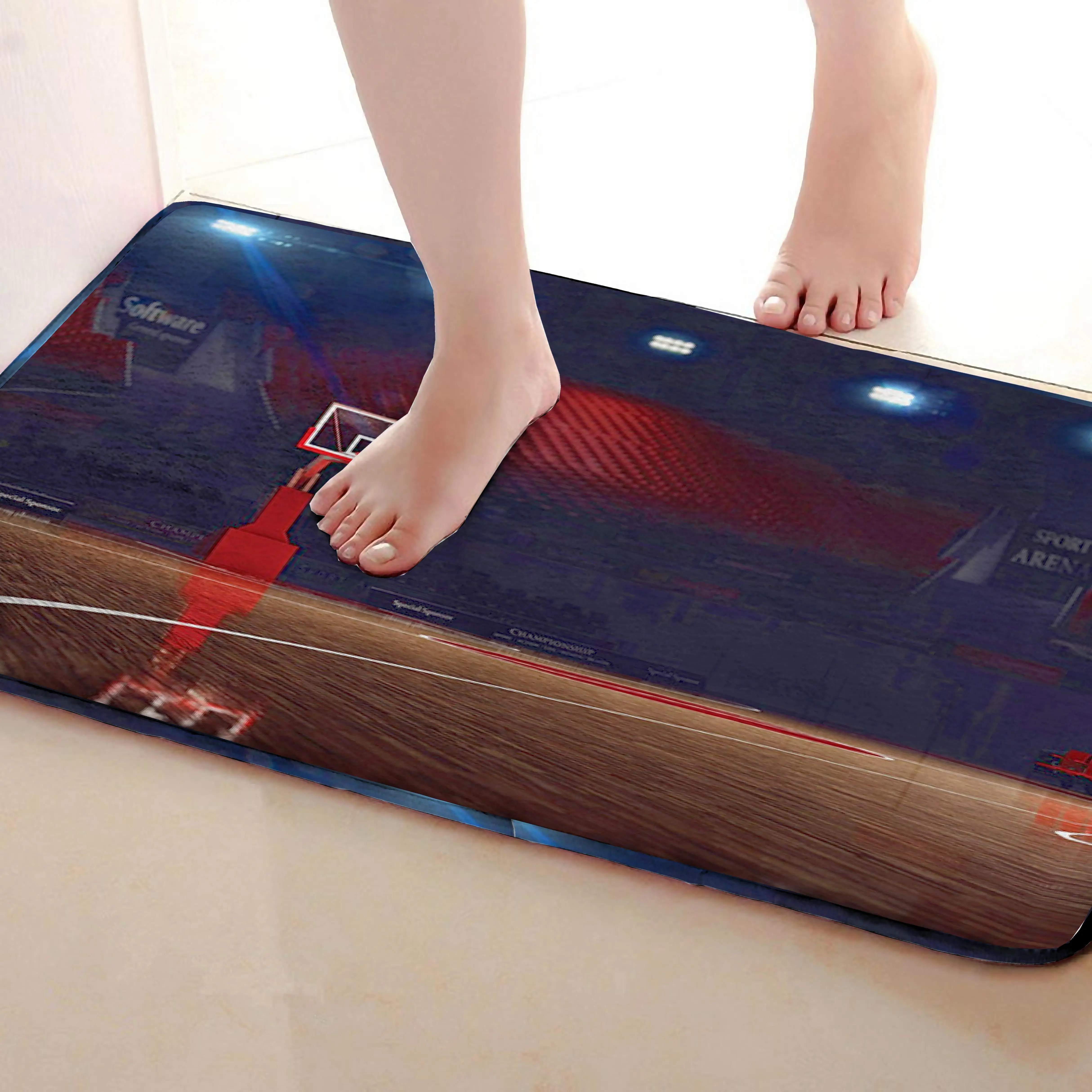 Стиль баскетбольной площадки коврик для ванной комнаты, смешной Противоскользящий коврик для ванной, аксессуары для душевой занавески s, соответствующие вашей душевой занавеске