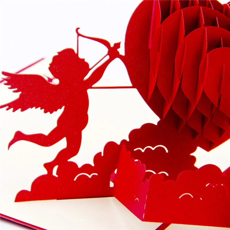  Valentines Day Gift Love in the Hand 3D Pop up Greeting Card Post card Matching Envelope Laser Cut  - 32852705055