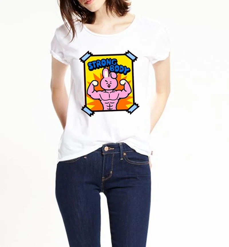 Футболка Kawaii OverSize свободные с круглым вырезом женские Harajuku корейский короткий