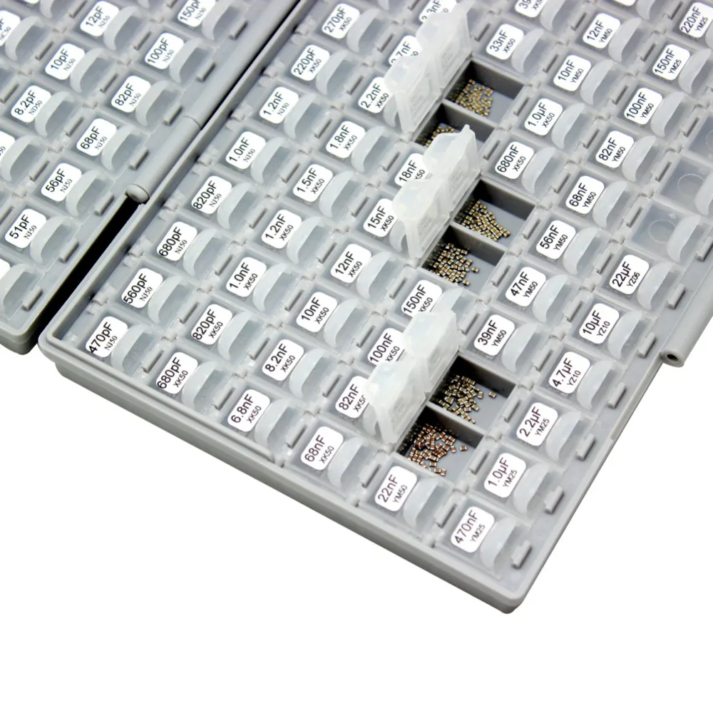 AideTek SMD/SMT 0805 커패시터 박스 키트, 102 값, 102V x 50 개, X7R NPO Y5V YAGEO 커패시터 어소트먼트 박스 키트, 플라스틱 C0850, 신제품