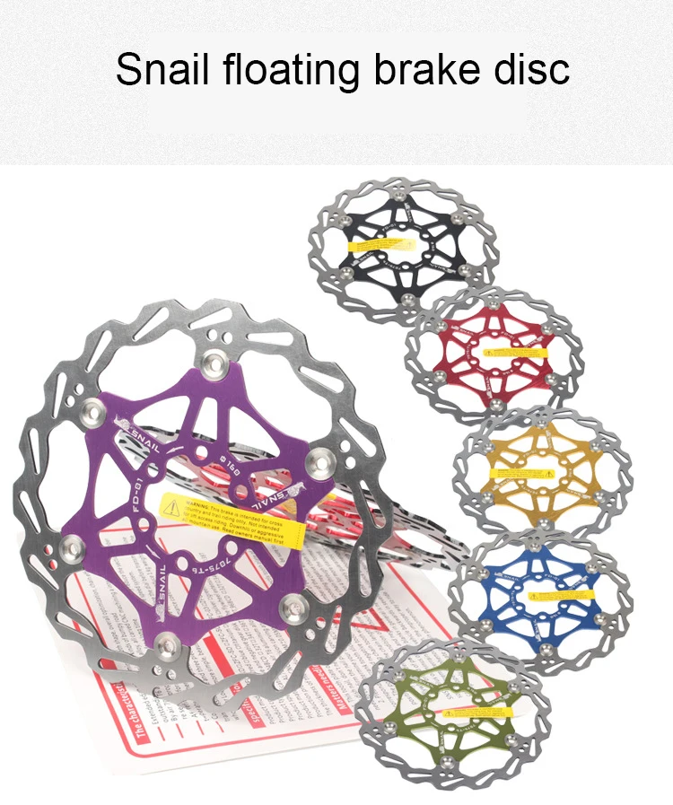 Улитка велосипед тормозной ротор диск плавающий ротор колодки MTB Гидравлический 160 180 203 мм 6 болтов горный велосипед DH CX Велоспорт