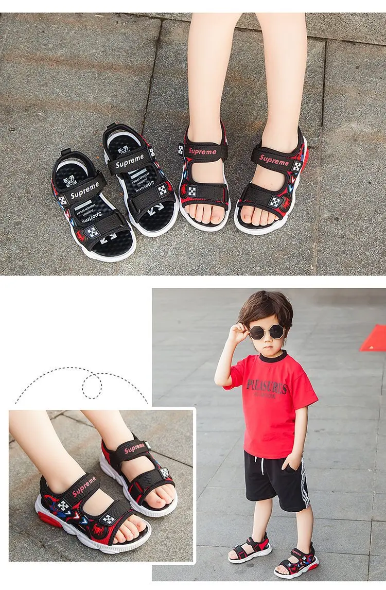 ZYJ Kids Spiderman Summer Sandals Garden Boys Girls Cartoon Bear Spider Man Shoes Sport Anti Slip Baby Beach Sandal Shoes (9)