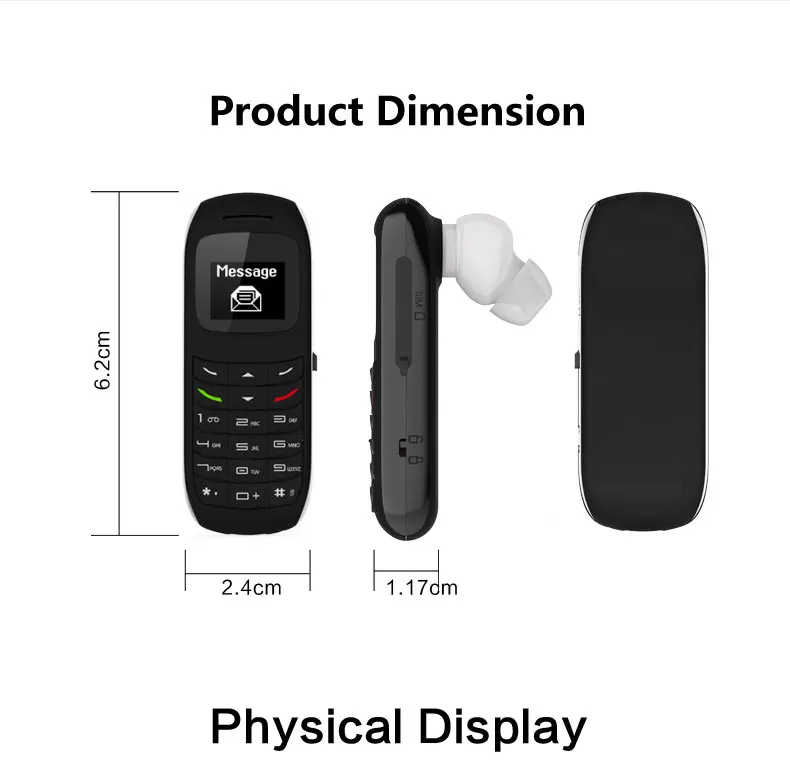 GT как мини телефон и Bluetooth Handset BM50 0 66 дюймов разблокирована карман для мобильного