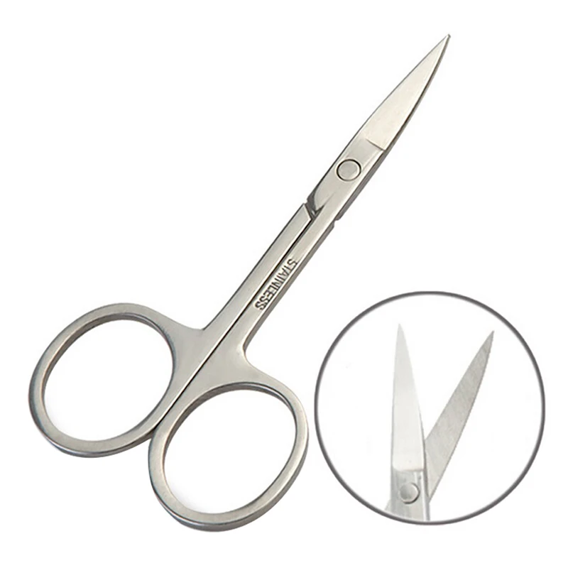 Stainless Steel Small Eyebrow Nose Hair Scissors Cut Manicure Facial Trimming Tweezer Women MakeupTool 1Pc New