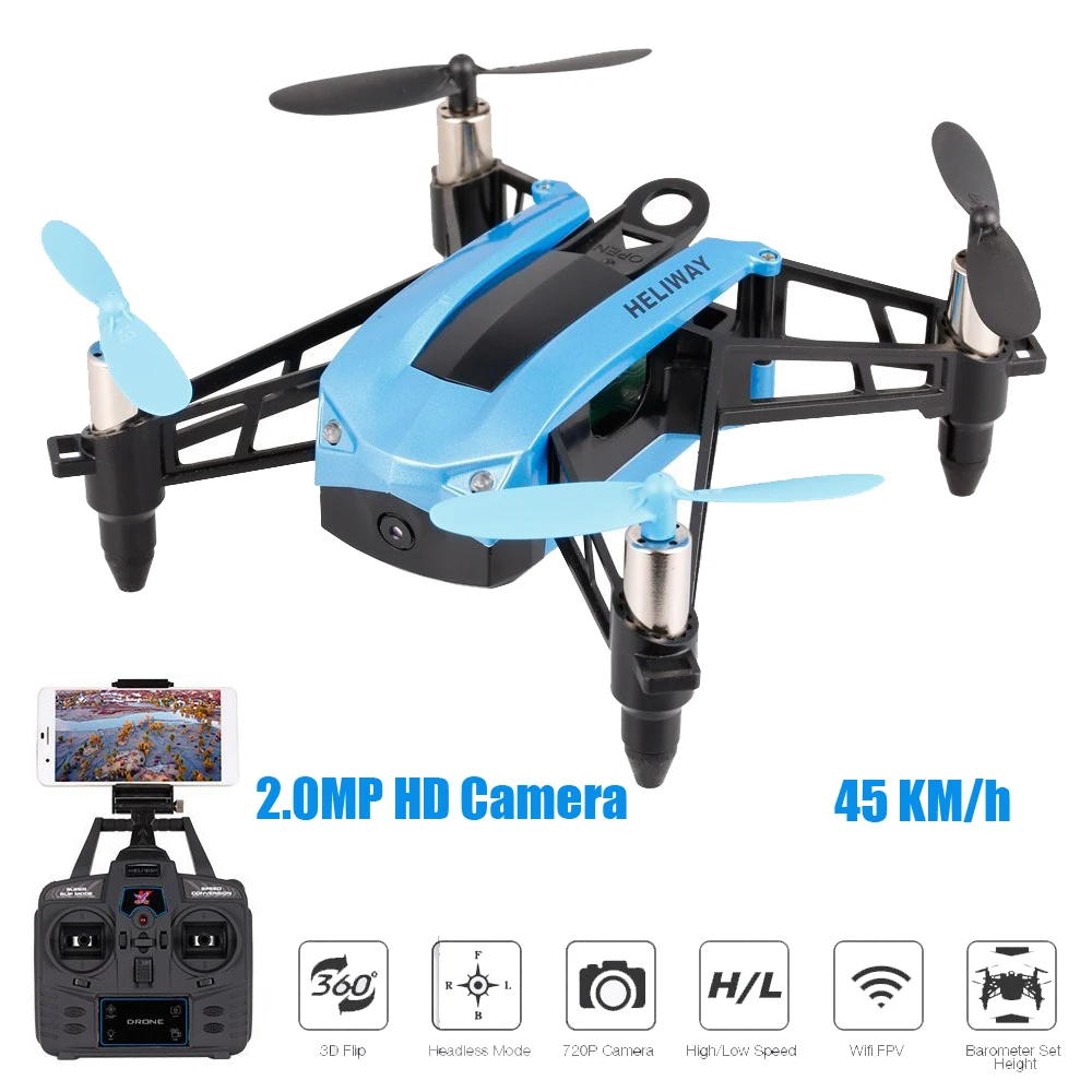 HELIWAY 903HS 2.4Ghz High Speed Selfie Drone Racing Quadcopter WIFI FPV 720P 2.0MP HD Camera Height Hold G-Sensor RC Quadcopter