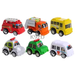 Автомобиль Игрушечные лошадки автомобиль детские мини-автомобилей мультфильм отступить автобус грузовик дети мальчик подарки 6 шт./компл