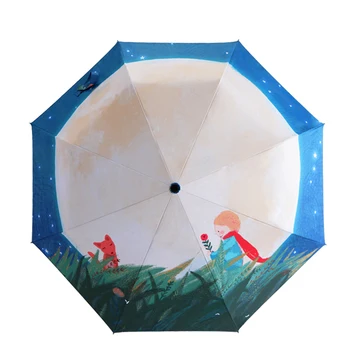 

Umbrella Women Rain Men Compact Fashion Cartoon Prince Parasol Sunscreen Anti-UV Protection Gift Folding Umbrella Paraguas