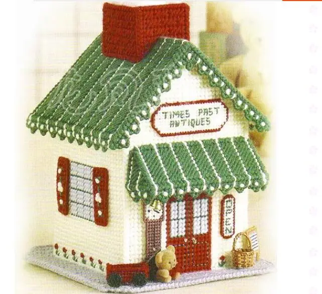 

16x16x23cm Living room rural pastoral storage tissue box embroidery kit DIY handmade craft set Crocheting knitting needlework su