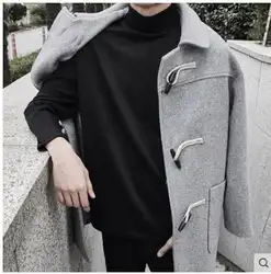 M-XXXL 2018 новый мужской длинный отрезок красивый тонкий шерстяное пальто ветровка мужская мода шерстяное пальто большие размеры