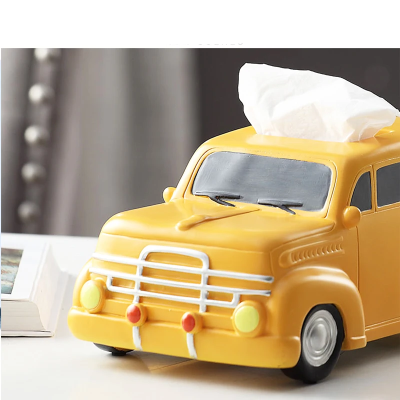 

Fun cartoon car home decoration tissue box Creative car living room desktop tissue box