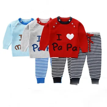 

I Love PaPa Baby Girls Baby Boy Clothing Set Spring Autumn 6 Buttons Sweater Suit Newborn Infant Girl Button Sweaters 9-24Months