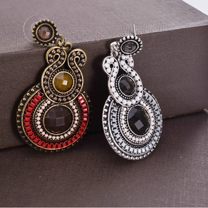 

Shineland Fashion Woman Earrings Resin Beaded Antique Style Party Jewelry Female Long Dangle Statement Brincos Bijoux Gift 2020