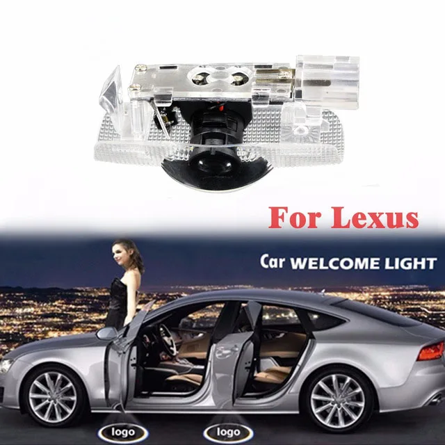 أحدث 2 Pcs الظل ضوء ترحيب مصباح شعار جهاز عرض ليزر سيارة LED الباب ضوء تحذير ل كزس LS LX ES