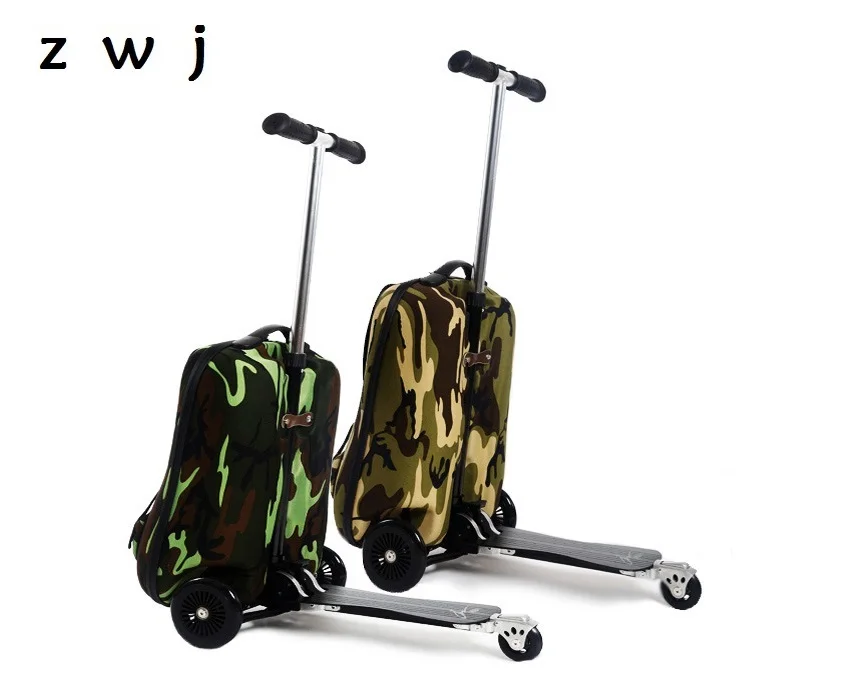 Камуфляж EVA скутер Чемодан на колёсиках 20 дюймов чемодан дорожная сумка чемодан для скейтборда