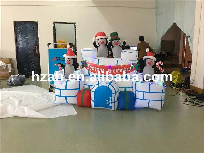Надувные рождественские Igloo анимированные Пингвины со светом|Мебельные