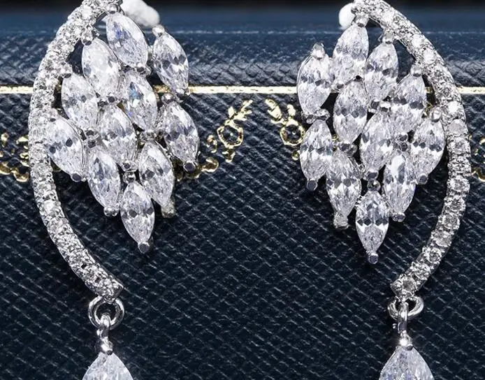 

YTF215 925 Silver Earrings Ice Flower Zircon Ear Nails Female Antiallergic Birthday Gift Jewelry