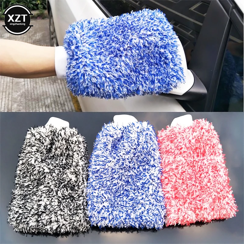 Car Cleaning Soft Absorbancy Glove High Density Ultra Soft Easy To Dry Auto Detailing Microfiber Madness Wash Mitt Cloth