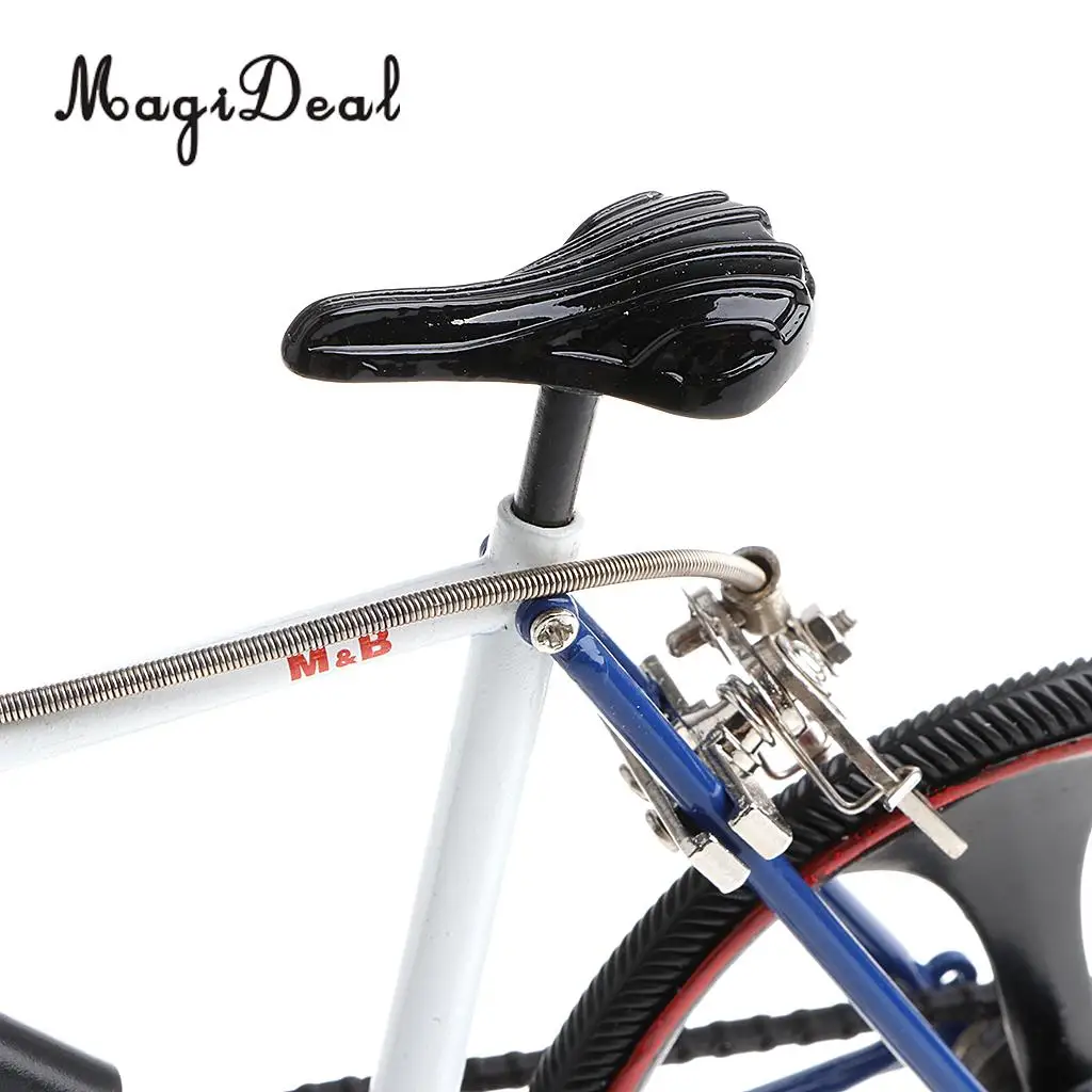 1:10 Scale Alloy Diecast Racing Bike Model Replica Bicycle Toy Metal Artwork Creative Desktop Decor - Blue White