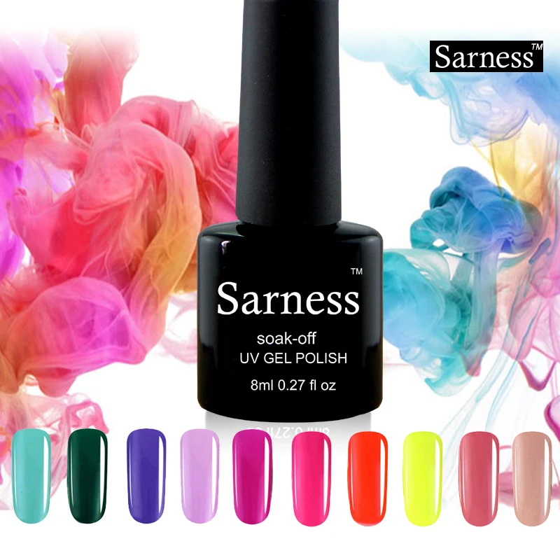 

Sarness 3pcs High Quality UV Gel Nail Polish Primer Gellak Color Gel Vernis Semi Permanent Led Nail Art 8ML Soak-off Gel Polish