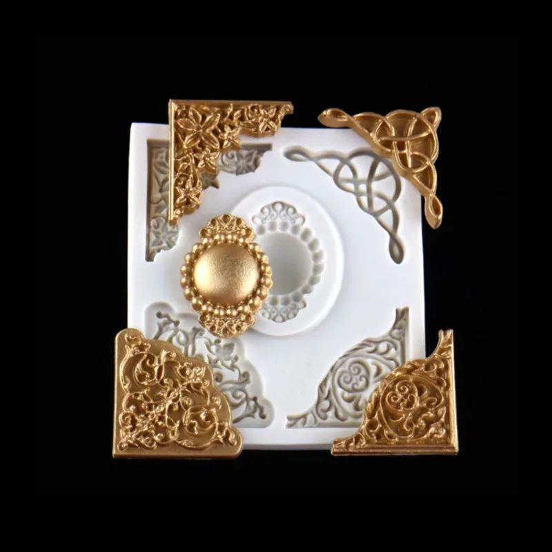 

European lace embossed silicone mold DIY fondant cake mold, fondant chocolate soap mold, decorative baking tray