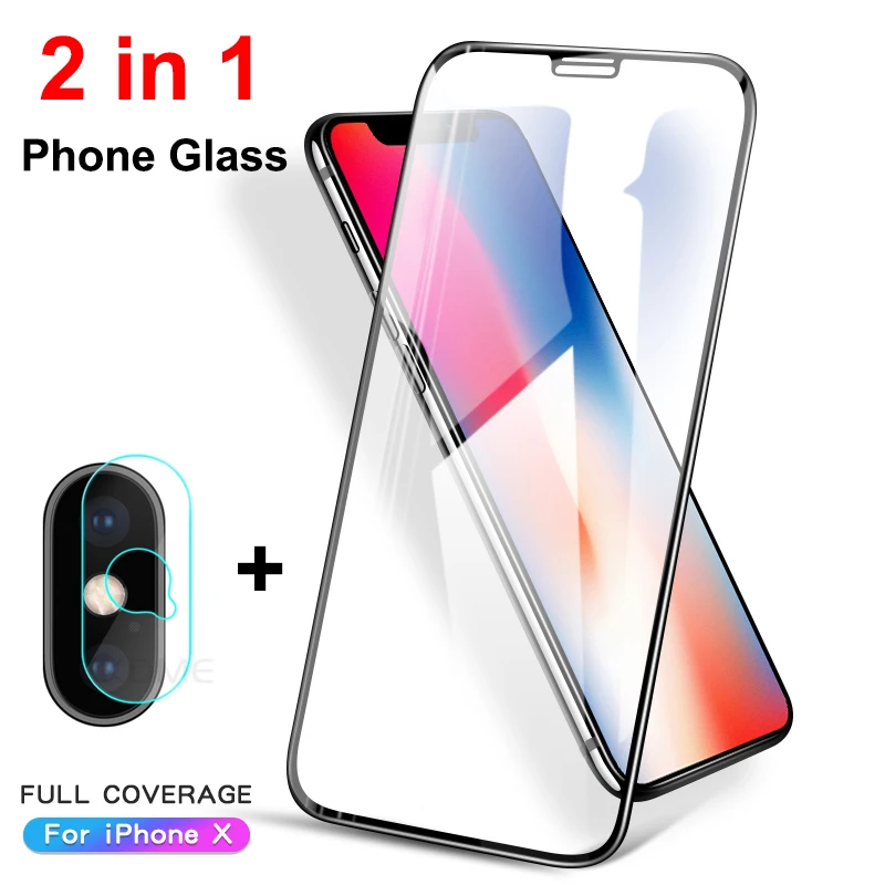 2 в 1 полное покрытие из закаленного стекла для iPhone XR XS Max X 11 задняя камера объектив Защитная пленка для iPhone XS 11 Pro защитное стекло
