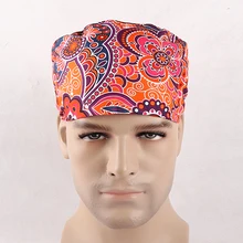 Хирургические Шапки для врачей, медсестер и стоматологов хлопок Кепки и короткие волосы унисекс