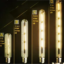 2 uds 2/4/6W lámpara LED Bombilla Edison E27 Bombilla Edison Bombilla Vintage ampollas decorativas T10 T185 T225 T30