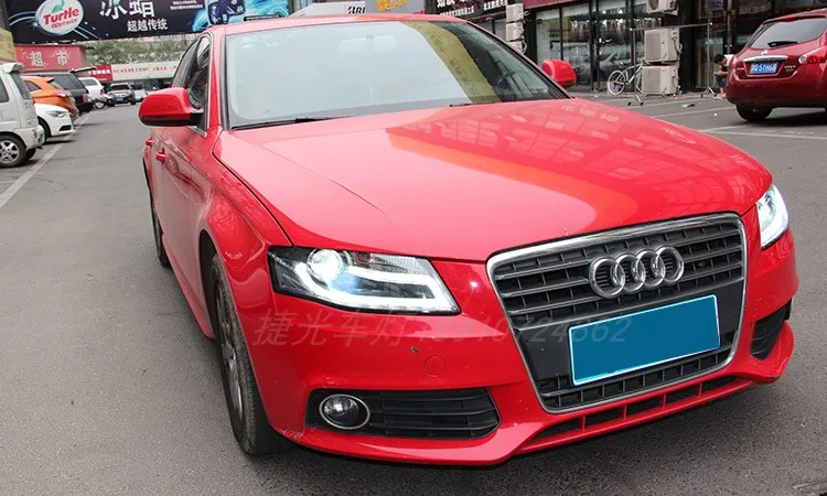 Автомобильные фары для Audi A4 2009-2012 светодиодные фары DRL Противотуманные Фары биксенон интенсивность пучка Противотуманные фары ангельские глазки авто