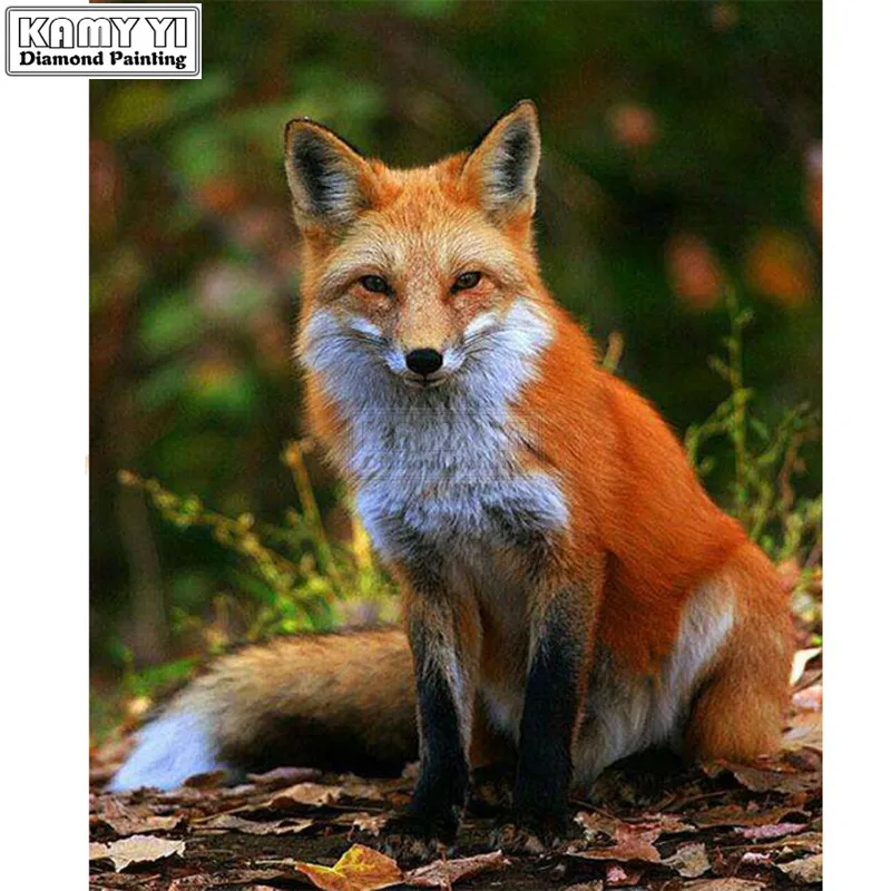 

5d Diy Diamond Painting fox icon round Diamond Rhinestones Cross Stitch Kit Diamond Embroidery Mosaic animal pattern LK1