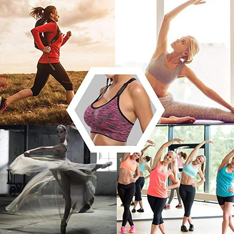 Sport Bra Top Female Woman Push Up Sports Bras Brassiere Seamless Underwear Elastic Breathable Filling Gym Fitness Yoga Running (20)