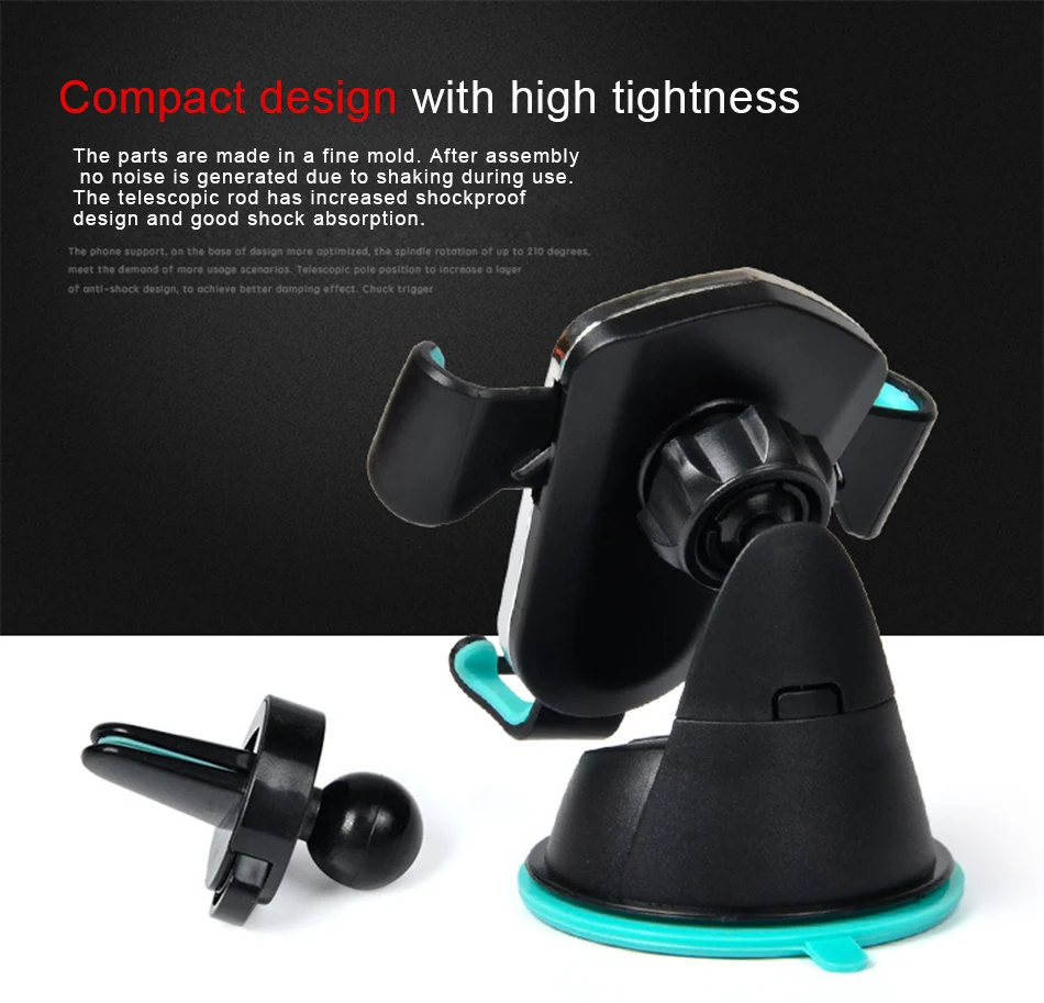 !ACCEZZ ABS Adjustable Car Air Vent Mount Phones Bracket For iPhone 7 8 Plus X Samsung Universal Mobile Auto Phone Holder Stand (7)