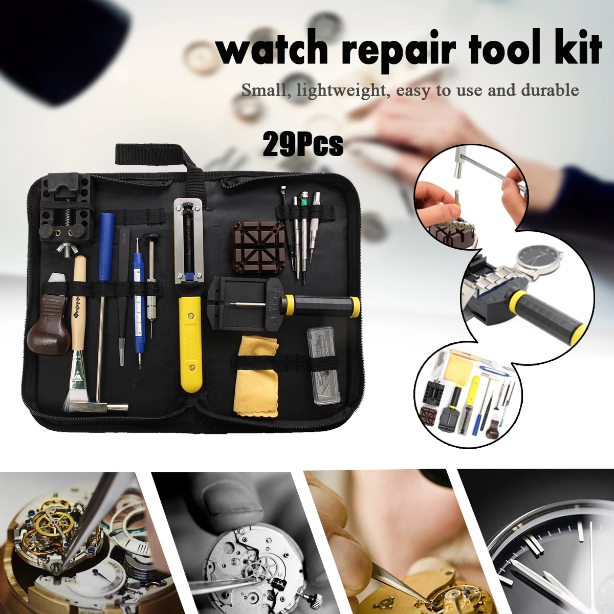 

Cymii 29pcs Watch Case Opener Tool Set Watches Repair Tools Kit Watch Tools Watchmakers Set Spring Bar Remover Screwdriver Pin