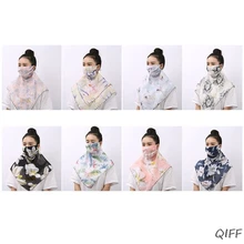 1 шт. летняя шифоновая ледяная Шелковая Маска, дышащая женская Защита лица и шеи, маска для защиты от пыли, маска для рта